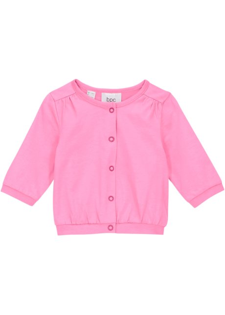 Baby Shirtjacke in rosa von vorne - bpc bonprix collection