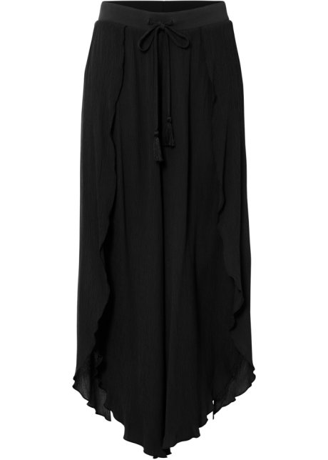 Crinkle-Hose in schwarz von vorne - bpc bonprix collection