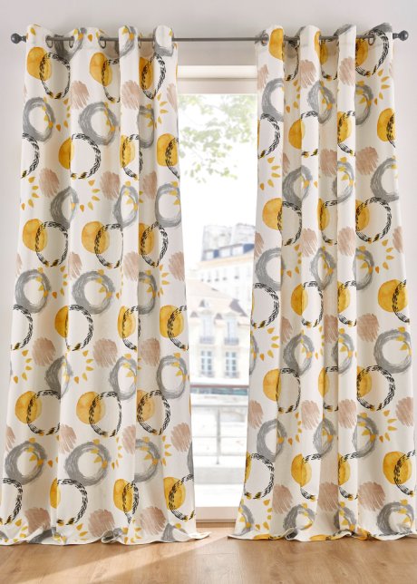 Vorhang mit Ornament Druck (1er Pack) in weiß - bpc living bonprix collection