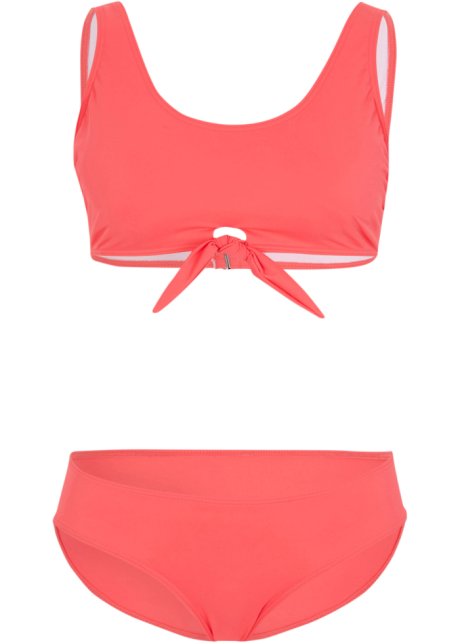 Bustier Bikini (2-tlg.Set) aus recyceltem Polyamid in rot von vorne - bpc bonprix collection