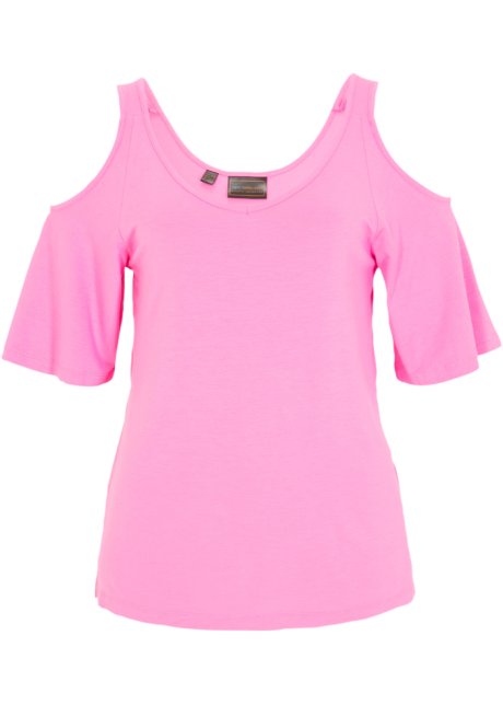Cold-Shoulder-Shirt in pink von vorne - bpc selection