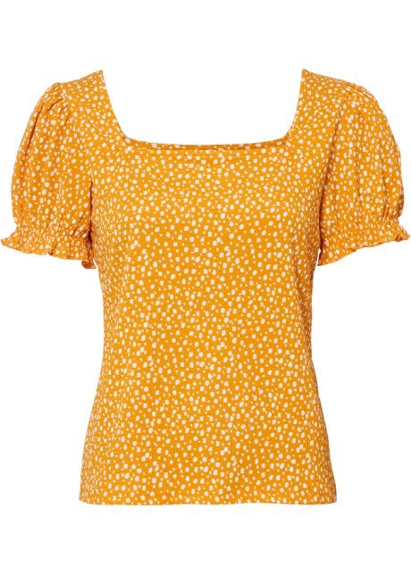 Crepe-Shirt in orange von vorne - BODYFLIRT