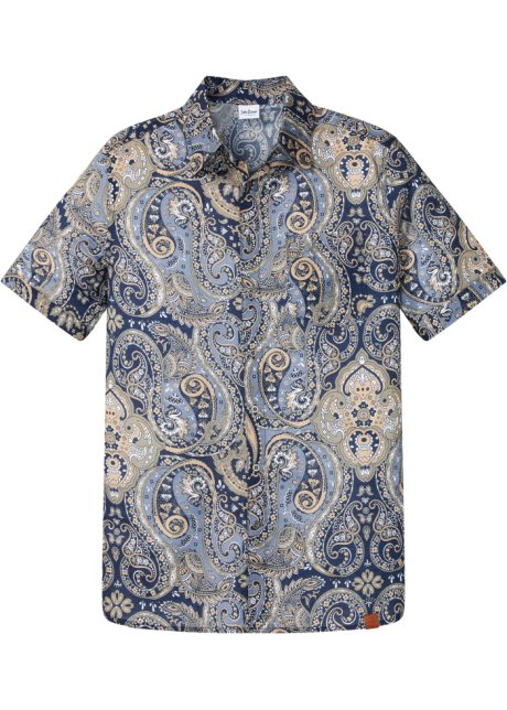 Kurzarmhemd in sommerlich leichter Qualität in blau von vorne - John Baner JEANSWEAR