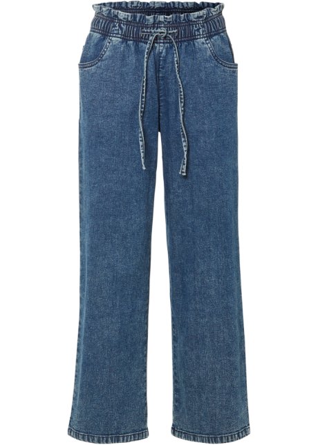 Culotte-Jeans  in blau von vorne - RAINBOW