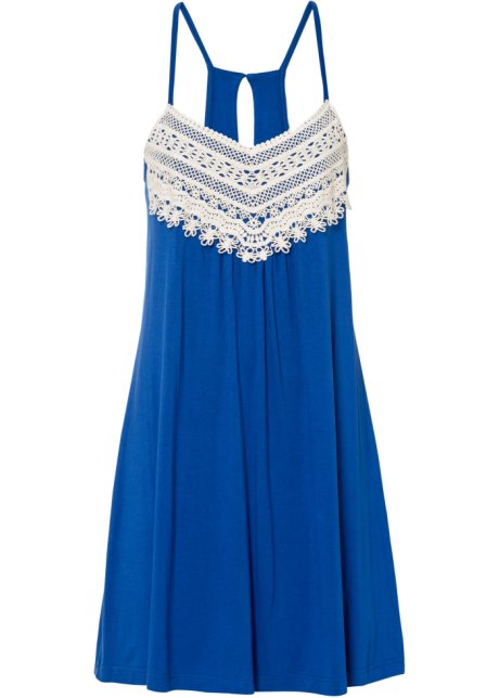 Sommer-Jerseykleid in blau von vorne - BODYFLIRT boutique