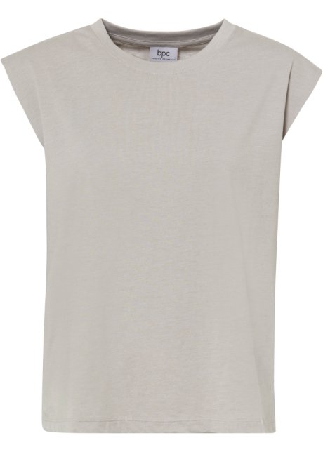 Shirt mit verstärkter Schulter in grau von vorne - bpc bonprix collection