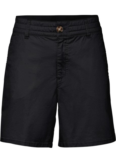 High Waist Shorts aus Twill in schwarz von vorne - bpc bonprix collection
