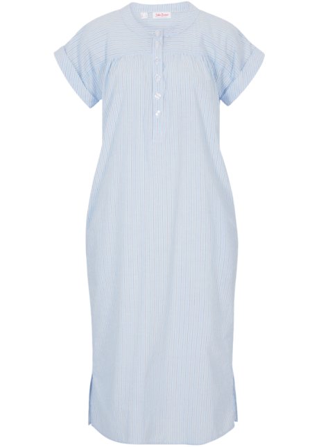 Kaftan-Kleid, gestreift in blau von vorne - John Baner JEANSWEAR