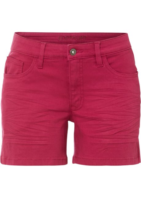 Twill-Shorts in pink von vorne - BODYFLIRT