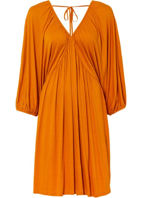 Kurzes Kleid mit voluminösem Arm in orange von vorne - RAINBOW