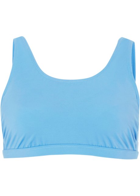Bustier Bikini Oberteil aus recyceltem Polyamid in blau von vorne - bpc bonprix collection