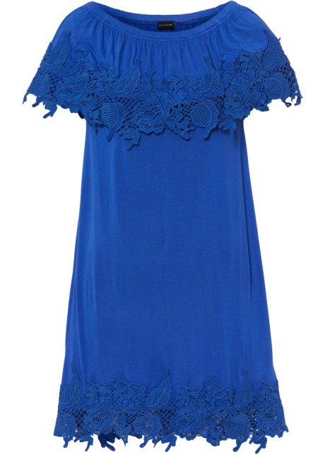 Carmen-Kleid in blau von vorne - BODYFLIRT