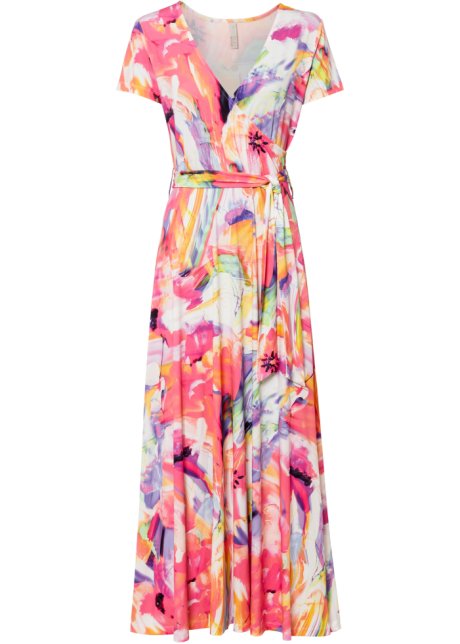 Kleid mit Blumenprint in pink von vorne - BODYFLIRT boutique
