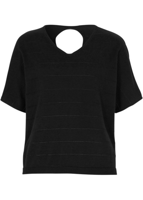 Ajour-Pullover in schwarz von vorne - bpc selection