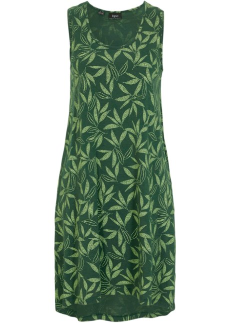Hänger-Baumwollkleid in grün von vorne - bpc bonprix collection