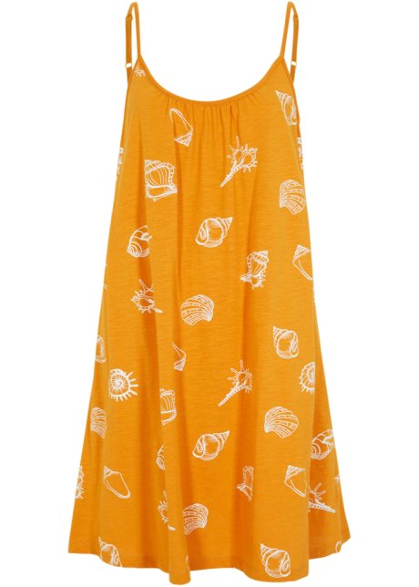Hänger-Jerseykleid aus Bio-Baumwolle in orange von vorne - bpc bonprix collection