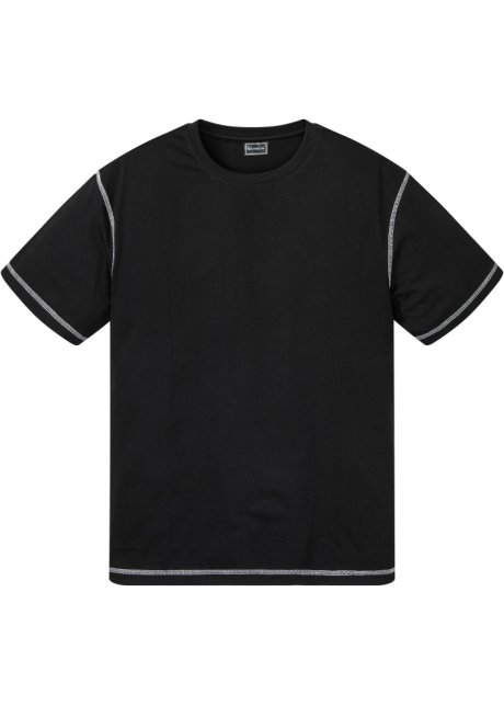 T-Shirt aus Bio Baumwolle, Loose Fit in schwarz von vorne - RAINBOW