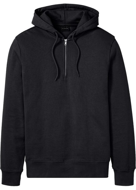 Kapuzensweatshirt mit Reißverschlussöffnung  in schwarz von vorne - RAINBOW