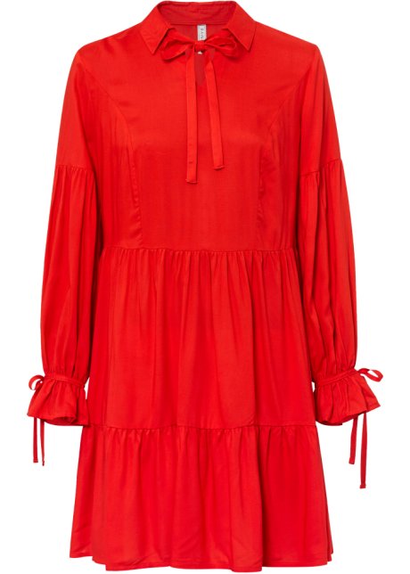 Kleid mit Schnürungen  in rot von vorne - RAINBOW