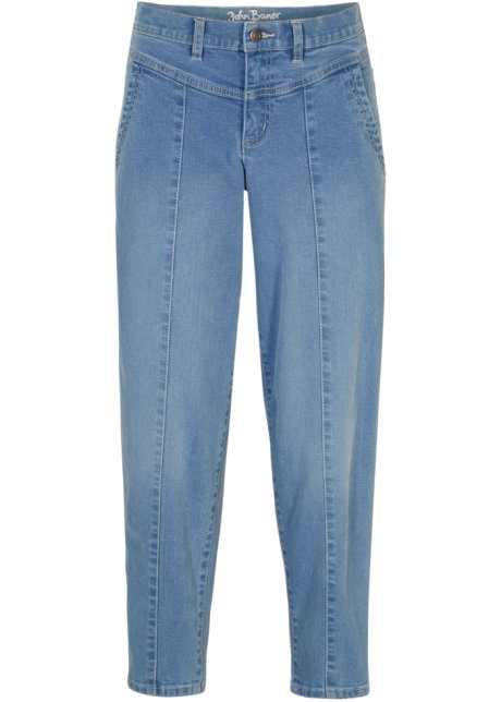 7/8-Barrel-Stretch-Jeans in blau von vorne - John Baner JEANSWEAR