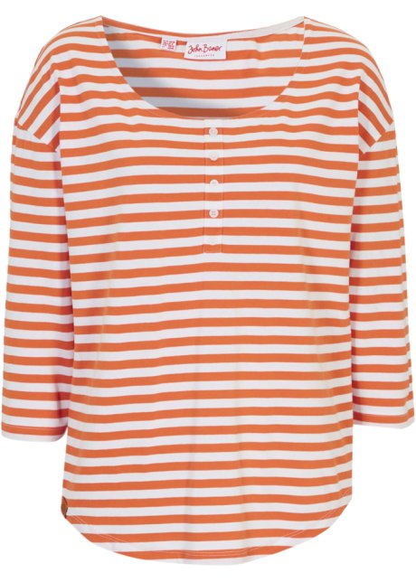 Shirt mit Fledermausärmeln. oversized in orange von vorne - John Baner JEANSWEAR