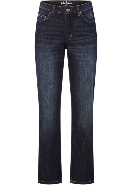 Straight Komfort-Stretch-Jeans, verkürzt in blau von vorne - John Baner JEANSWEAR
