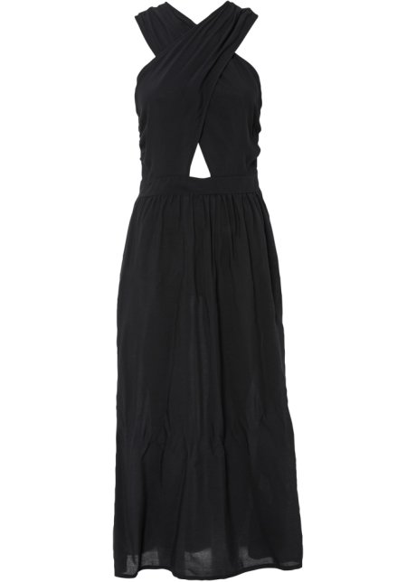 Maxi-Kleid mit Cut-Out in schwarz von vorne - RAINBOW
