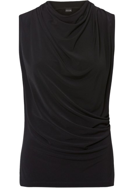 Shirttop in schwarz von vorne - BODYFLIRT