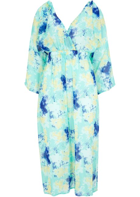 Strand Maxi-Kleid aus recyceltem Polyester in blau von vorne - bpc selection