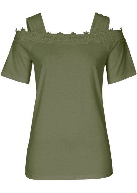 Cold-Shoulder-Shirt  in grün - bpc selection