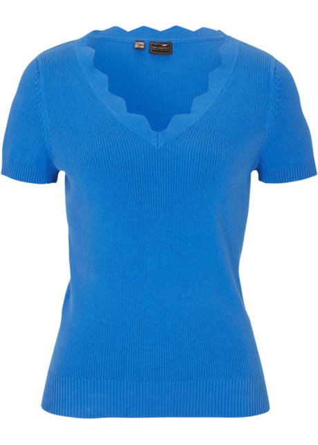 Kurzarm Pullover in blau von vorne - bpc selection