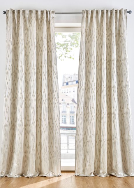 Jacquard Vorhang (1er Pack) in beige - bpc living bonprix collection