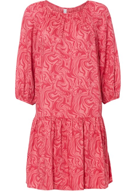Kleid aus nachhaltiger Viskose in pink von vorne - RAINBOW