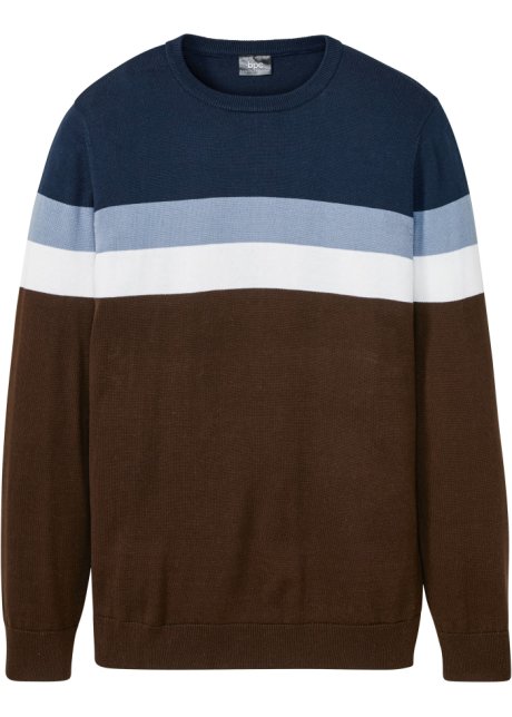 Pullover mit Komfortschnitt in blau von vorne - bpc bonprix collection
