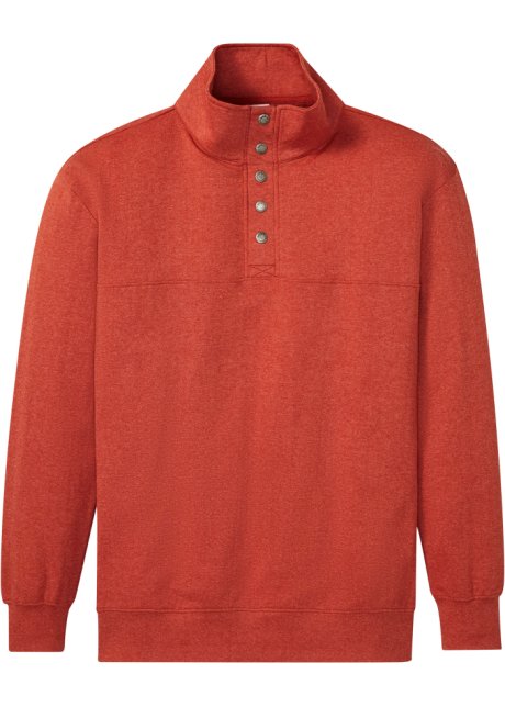 Sweatshirt mit recyceltem Polyester, Loose Fit in rot von vorne - John Baner JEANSWEAR