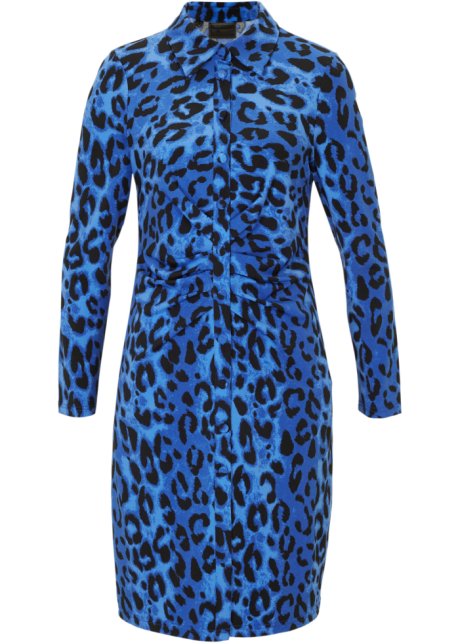 Kleid mit Raffung in blau von vorne - bpc selection