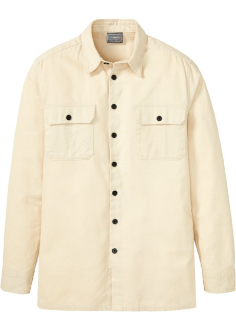 Flanell - Overshirt in beige von vorne - bpc selection