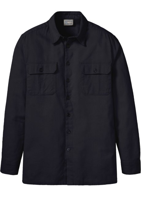 Flanell - Overshirt in schwarz von vorne - bpc selection
