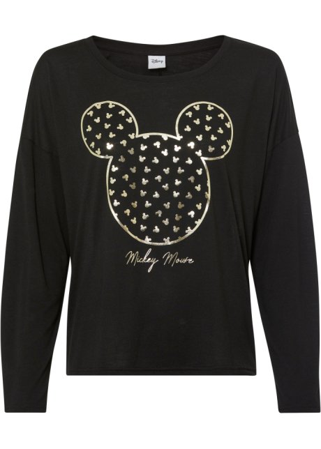 Mickey Mouse Shirt bedruckt in schwarz von vorne - Disney
