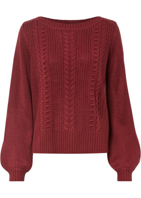 Boxy-Pullover in rot von vorne - BODYFLIRT