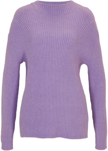 Pullover mit Turtleneck in lila von vorne - bpc bonprix collection