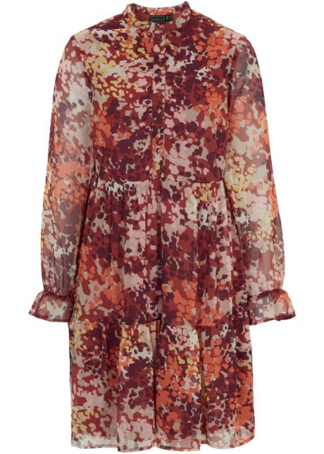 Chiffon Kleid in braun von vorne - bpc selection