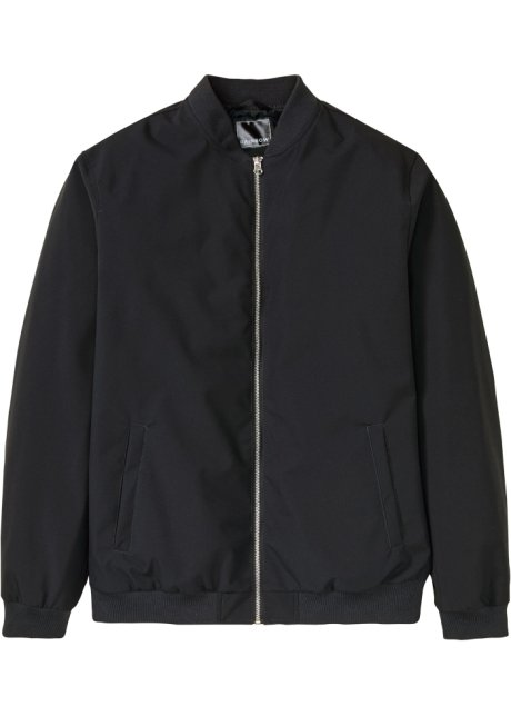 Jacke aus recyceltem Polyester in Blouson-Form in schwarz von vorne - RAINBOW