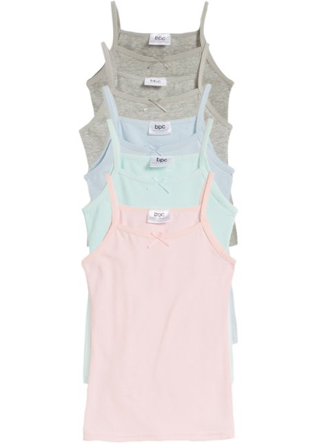 Mädchen Unterhemd (5er Pack) in grau von vorne - bpc bonprix collection