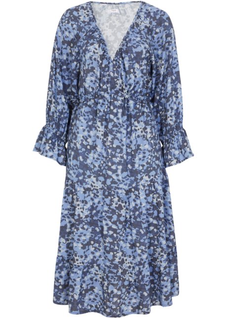 Kleid aus nachhaltiger Viskose in blau von vorne - bpc bonprix collection