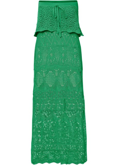 Bandeau-Strickkleid in grün von vorne - BODYFLIRT boutique