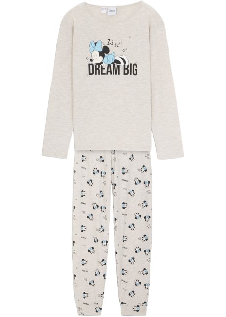 Kinder Disney Minnie Mouse Pyjama (2-tlg. Set)  in weiß von vorne - Disney