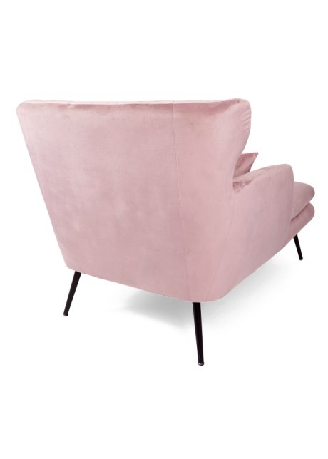 Samt Sessel mit Fußteil in rosa von hinten - bpc living bonprix collection