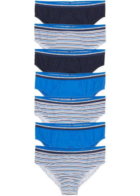 Jungen Slip (7er Pack) in blau von vorne - bpc bonprix collection
