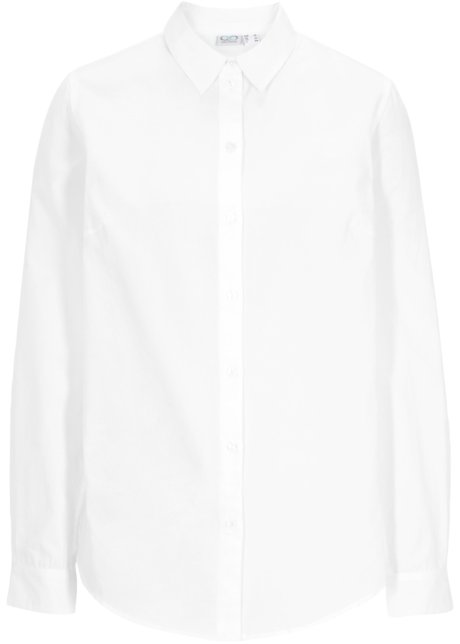 Essential Hemdbluse  in weiß von vorne - bpc bonprix collection